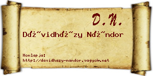 Dávidházy Nándor névjegykártya